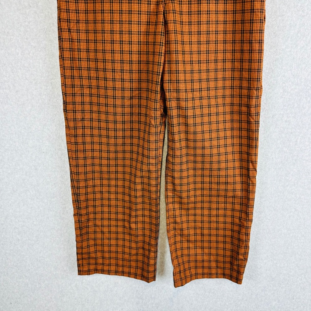 Levi's Womans Small Straight Leg Pants Plaid High Elastic Waist Brown Black - Picture 4 of 12
